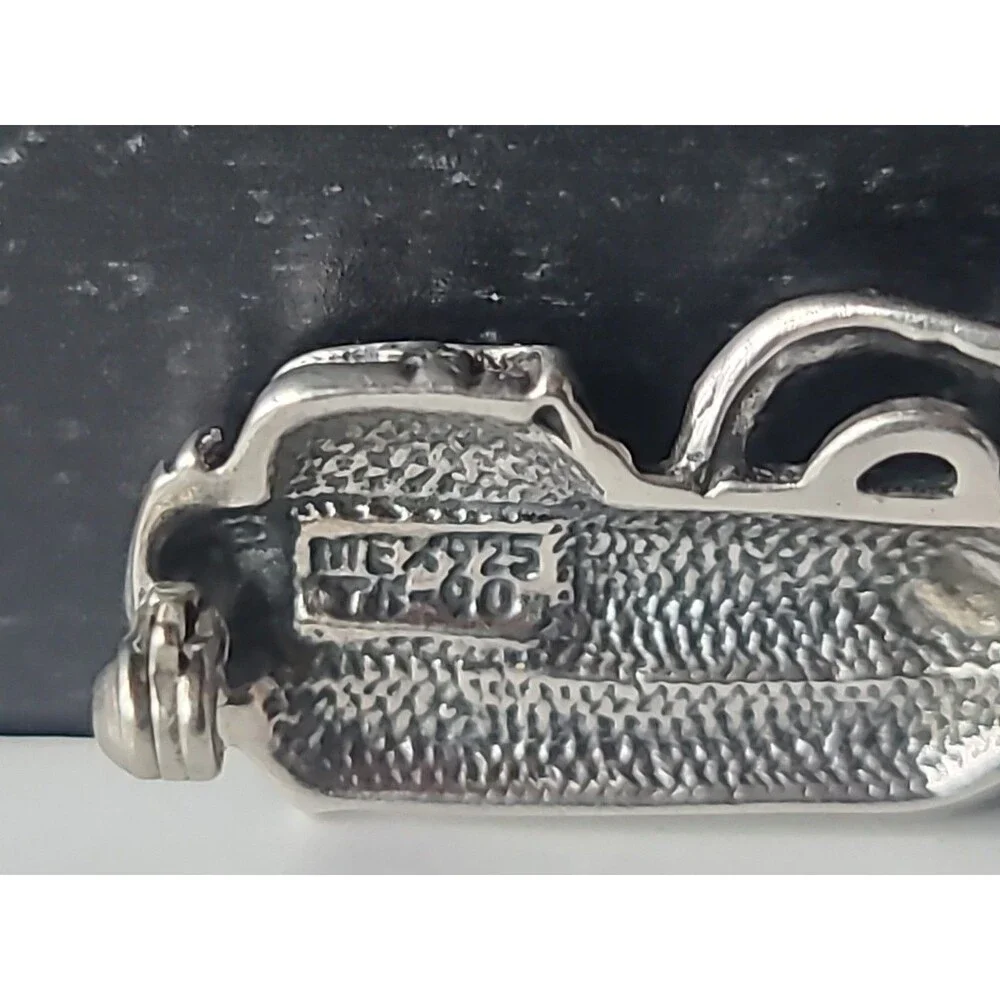 Mexican 925 Sterling Silver Golf Bag and Clubs Brooch Vintage